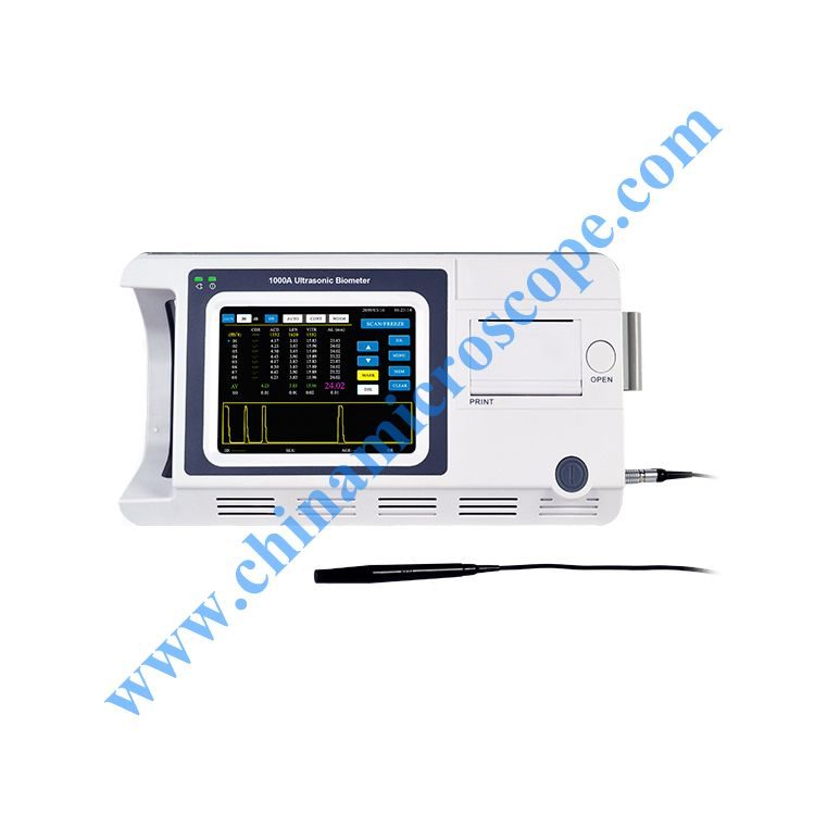 MIC-1000BA ultrasonic biometer, photographed by the factory on white