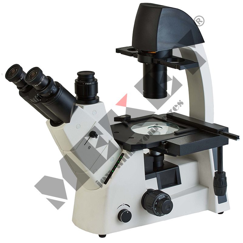 MIC-403 inverted biological microscope, photographed by the factory on white
